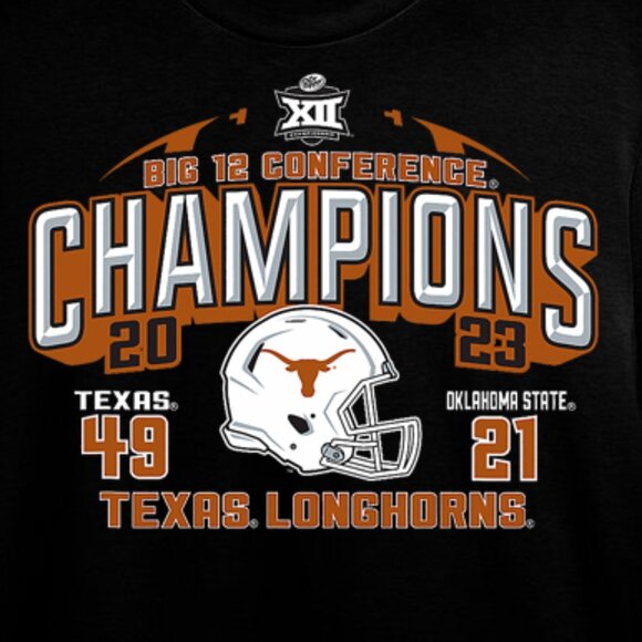 Texas Longhorns Big 12 Champs 2023 Score 49-21 College Football Game Tee 159 - Picture 2 of 5